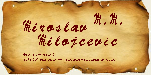 Miroslav Milojčević vizit kartica